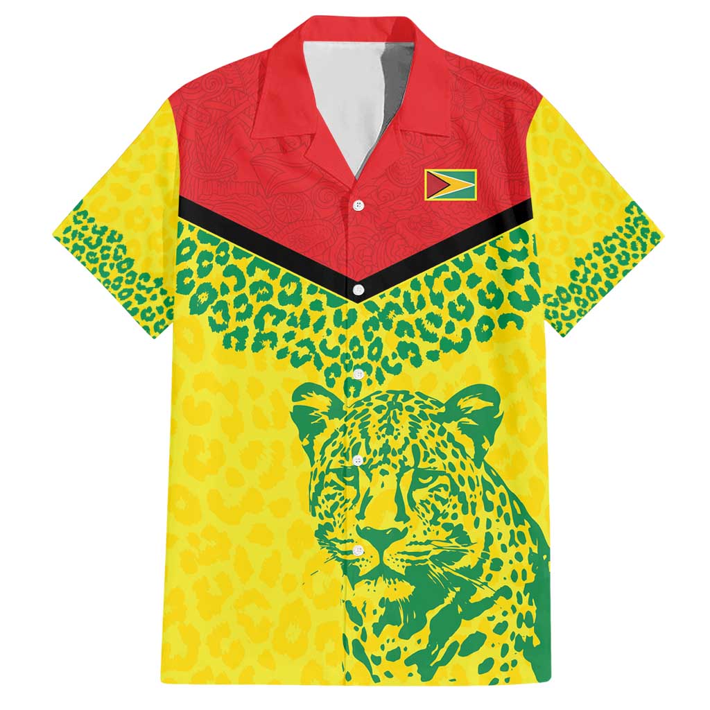 Custom Guyana Golden Jaguars Hawaiian Shirt Heritage Flame Edition - Wonder Print Shop