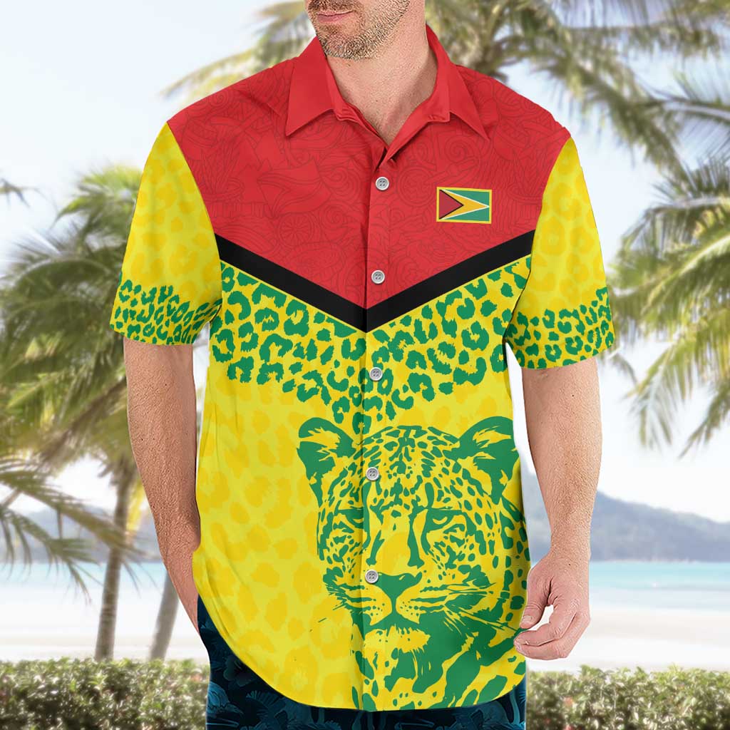 Custom Guyana Golden Jaguars Hawaiian Shirt Heritage Flame Edition - Wonder Print Shop