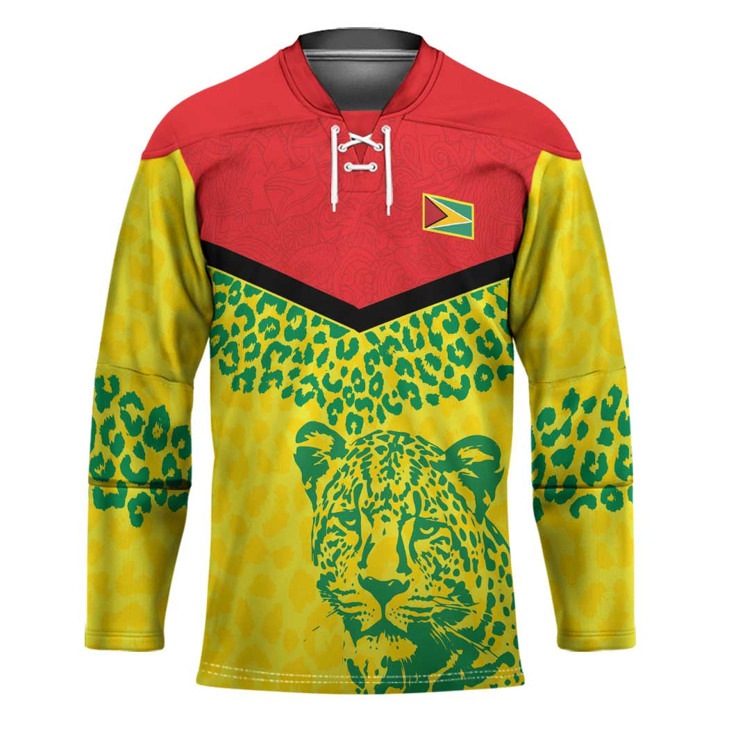 Custom Guyana Golden Jaguars Hockey Jersey Heritage Flame Edition - Wonder Print Shop