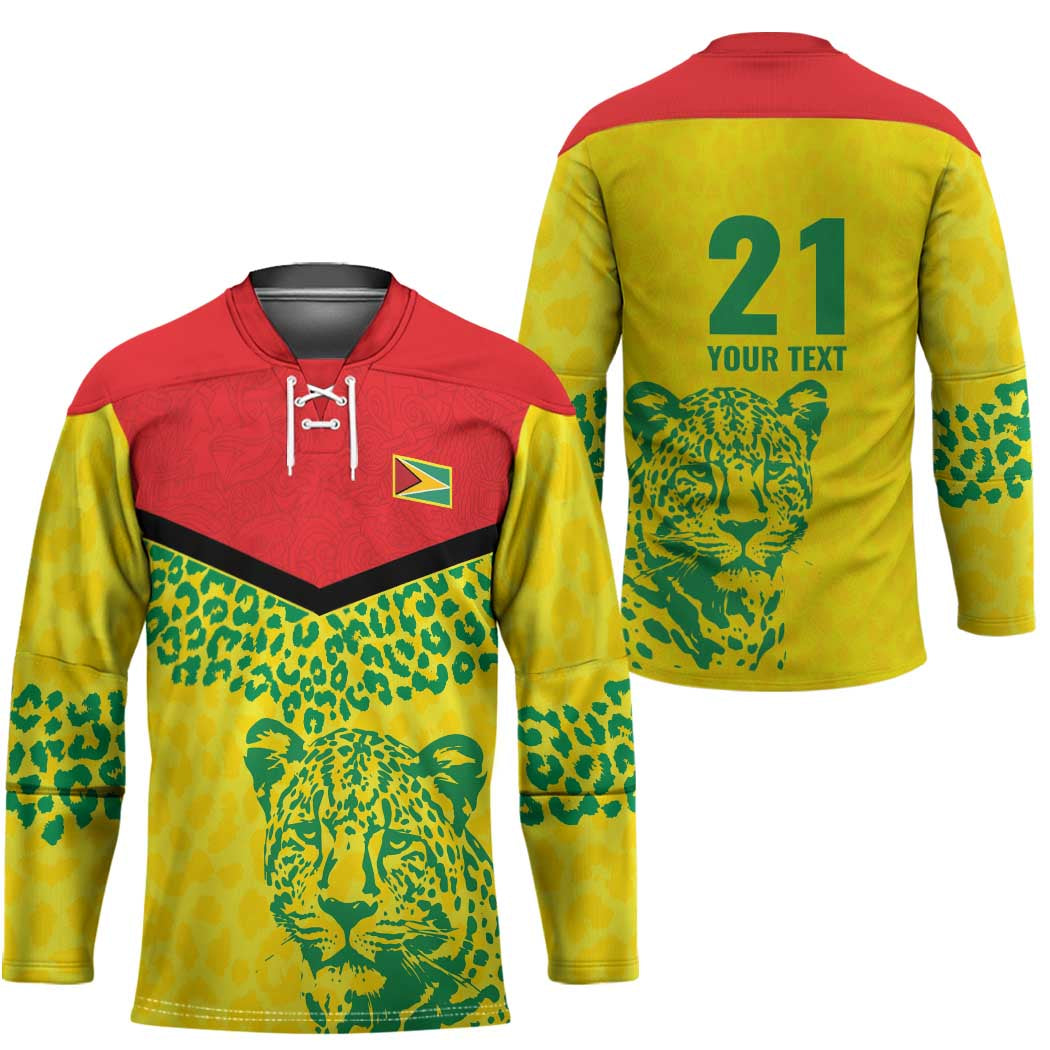 Custom Guyana Golden Jaguars Hockey Jersey Heritage Flame Edition - Wonder Print Shop