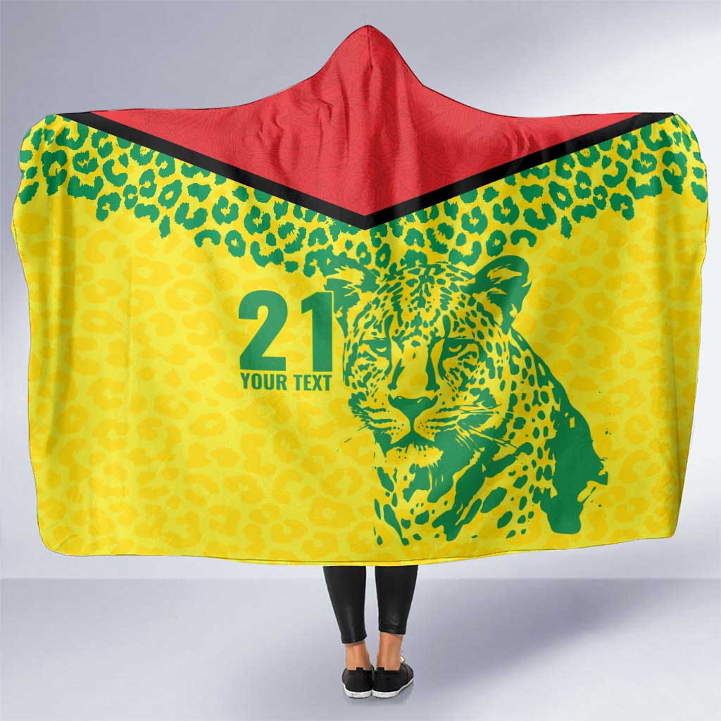 Custom Guyana Golden Jaguars Hooded Blanket Heritage Flame Edition - Wonder Print Shop