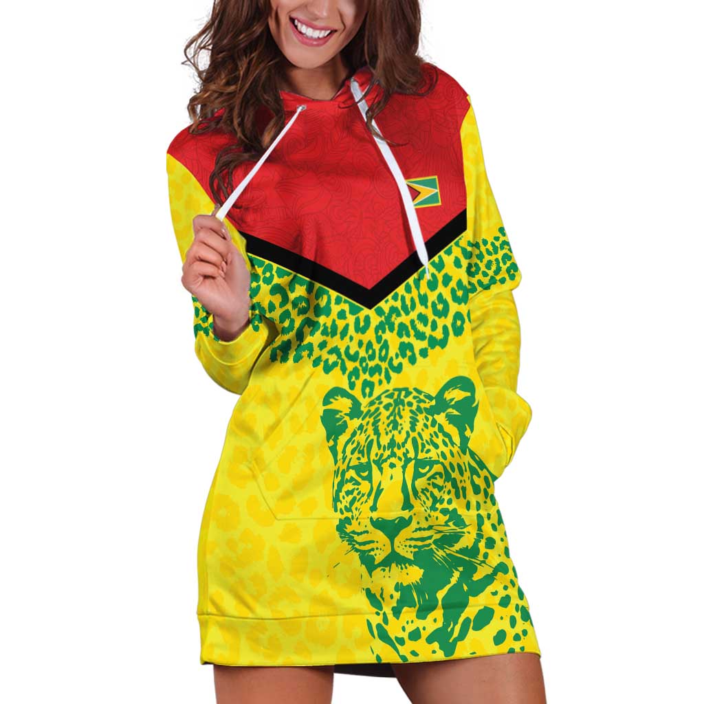 Custom Guyana Golden Jaguars Hoodie Dress Heritage Flame Edition - Wonder Print Shop