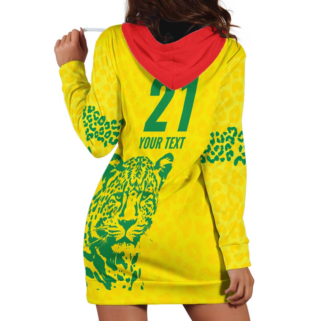 Custom Guyana Golden Jaguars Hoodie Dress Heritage Flame Edition - Wonder Print Shop