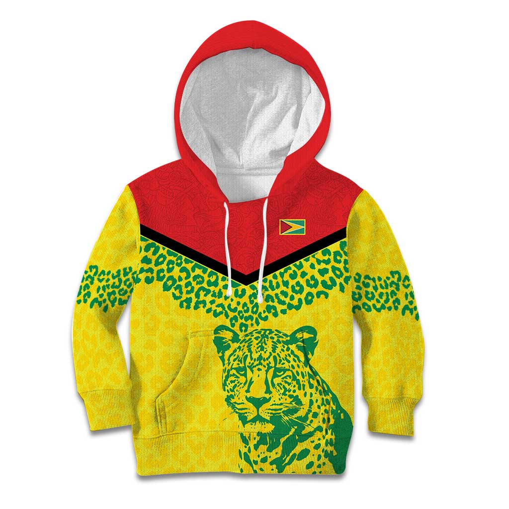 Custom Guyana Golden Jaguars Kid Hoodie Heritage Flame Edition - Wonder Print Shop