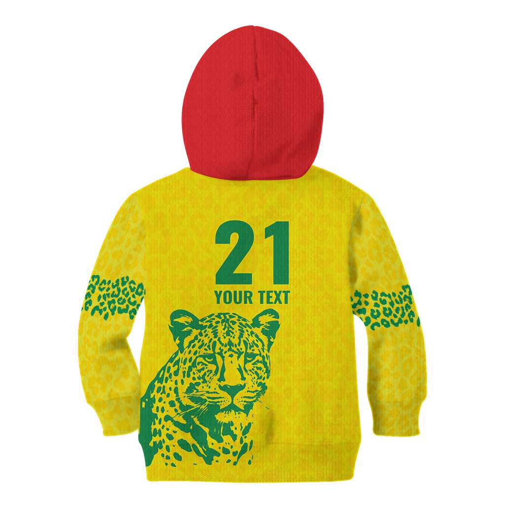 Custom Guyana Golden Jaguars Kid Hoodie Heritage Flame Edition - Wonder Print Shop