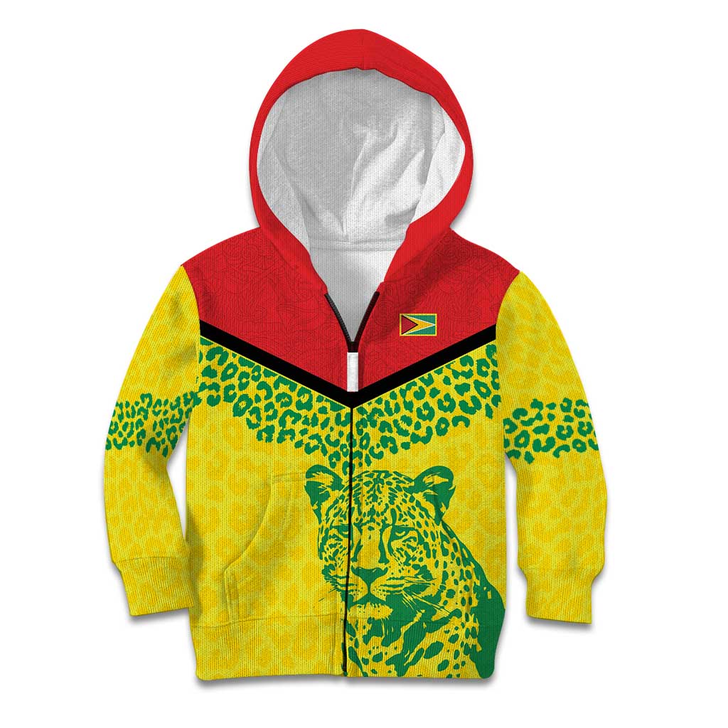 Custom Guyana Golden Jaguars Kid Hoodie Heritage Flame Edition - Wonder Print Shop