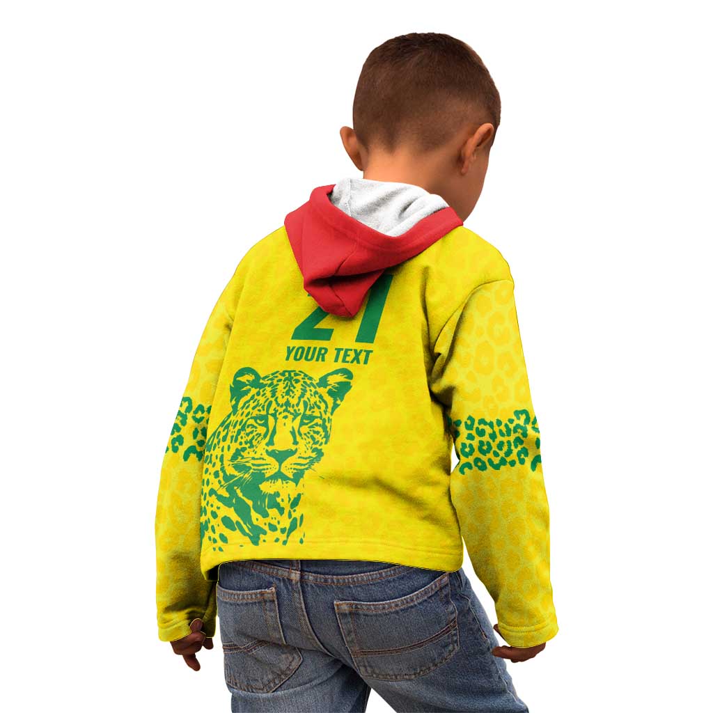 Custom Guyana Golden Jaguars Kid Hoodie Heritage Flame Edition - Wonder Print Shop