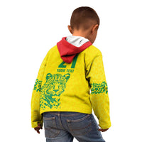 Custom Guyana Golden Jaguars Kid Hoodie Heritage Flame Edition - Wonder Print Shop