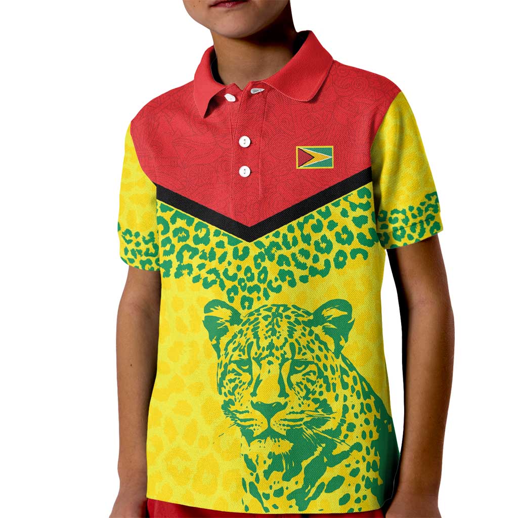 Custom Guyana Golden Jaguars Kid Polo Shirt Heritage Flame Edition - Wonder Print Shop