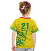 Custom Guyana Golden Jaguars Kid T Shirt Heritage Flame Edition - Wonder Print Shop
