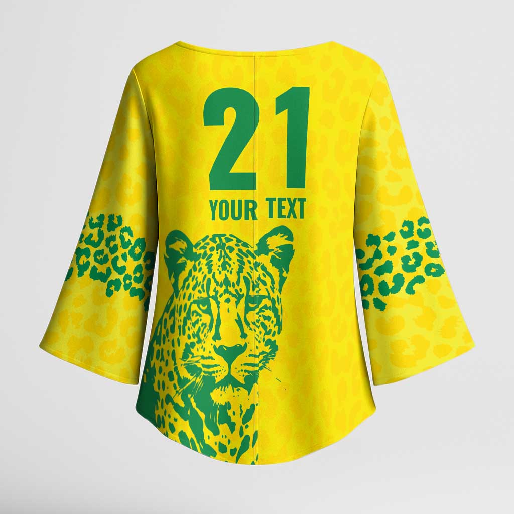 Custom Guyana Golden Jaguars Kimono Sleeve Blouse Heritage Flame Edition - Wonder Print Shop