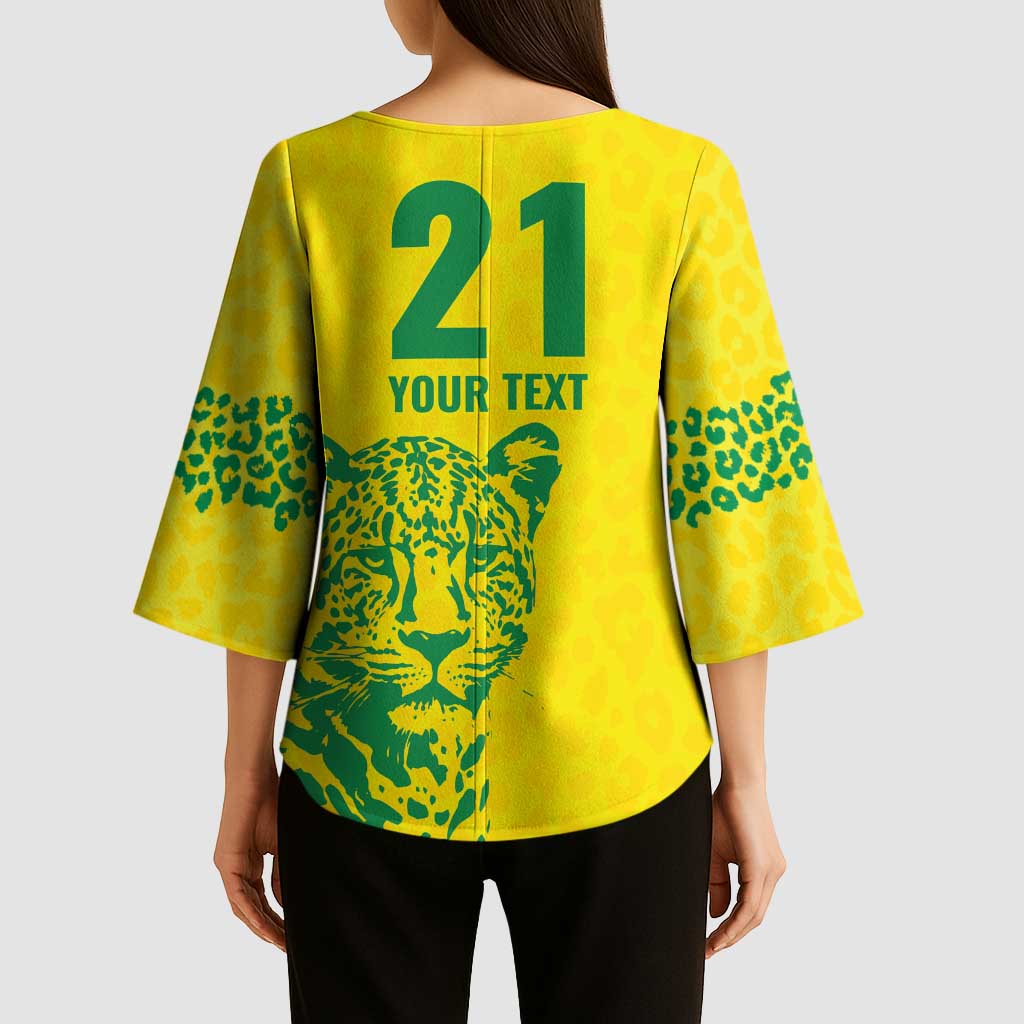 Custom Guyana Golden Jaguars Kimono Sleeve Blouse Heritage Flame Edition - Wonder Print Shop