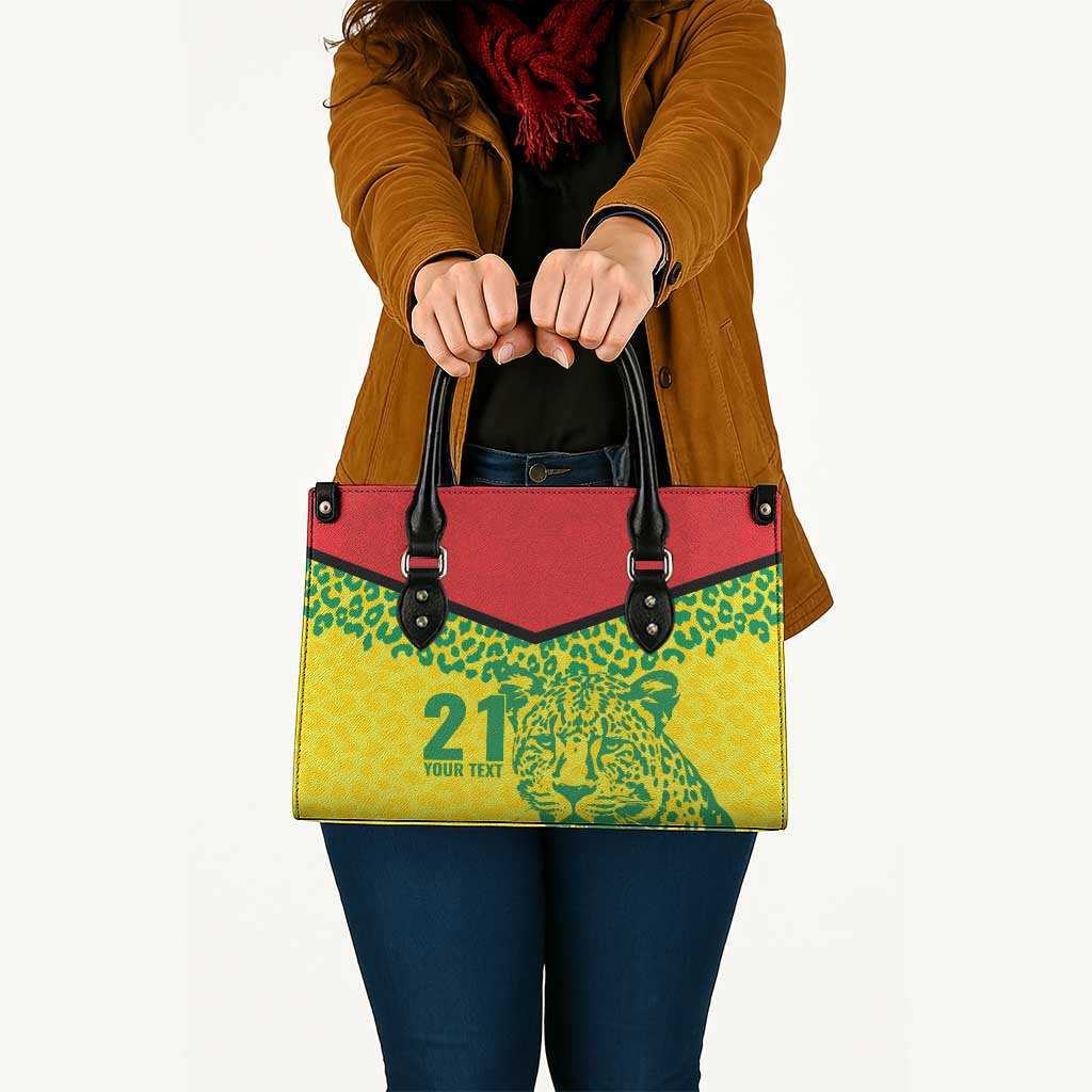 Custom Guyana Golden Jaguars Leather Bag Heritage Flame Edition - Wonder Print Shop