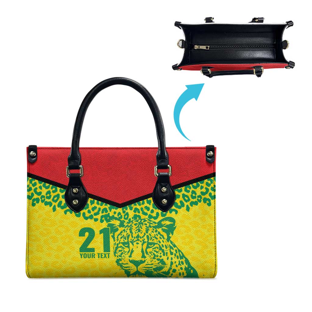 Custom Guyana Golden Jaguars Leather Bag Heritage Flame Edition - Wonder Print Shop