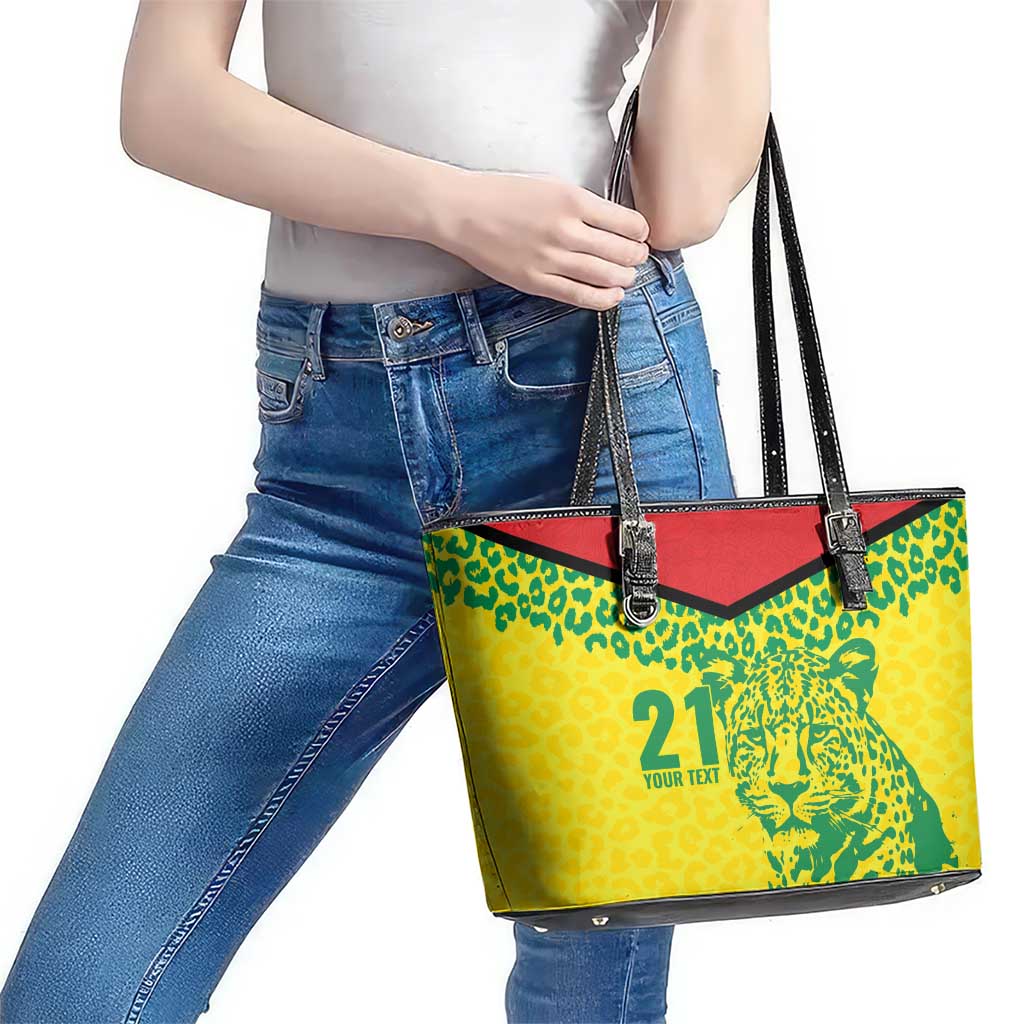 Custom Guyana Golden Jaguars Leather Tote Bag Heritage Flame Edition - Wonder Print Shop