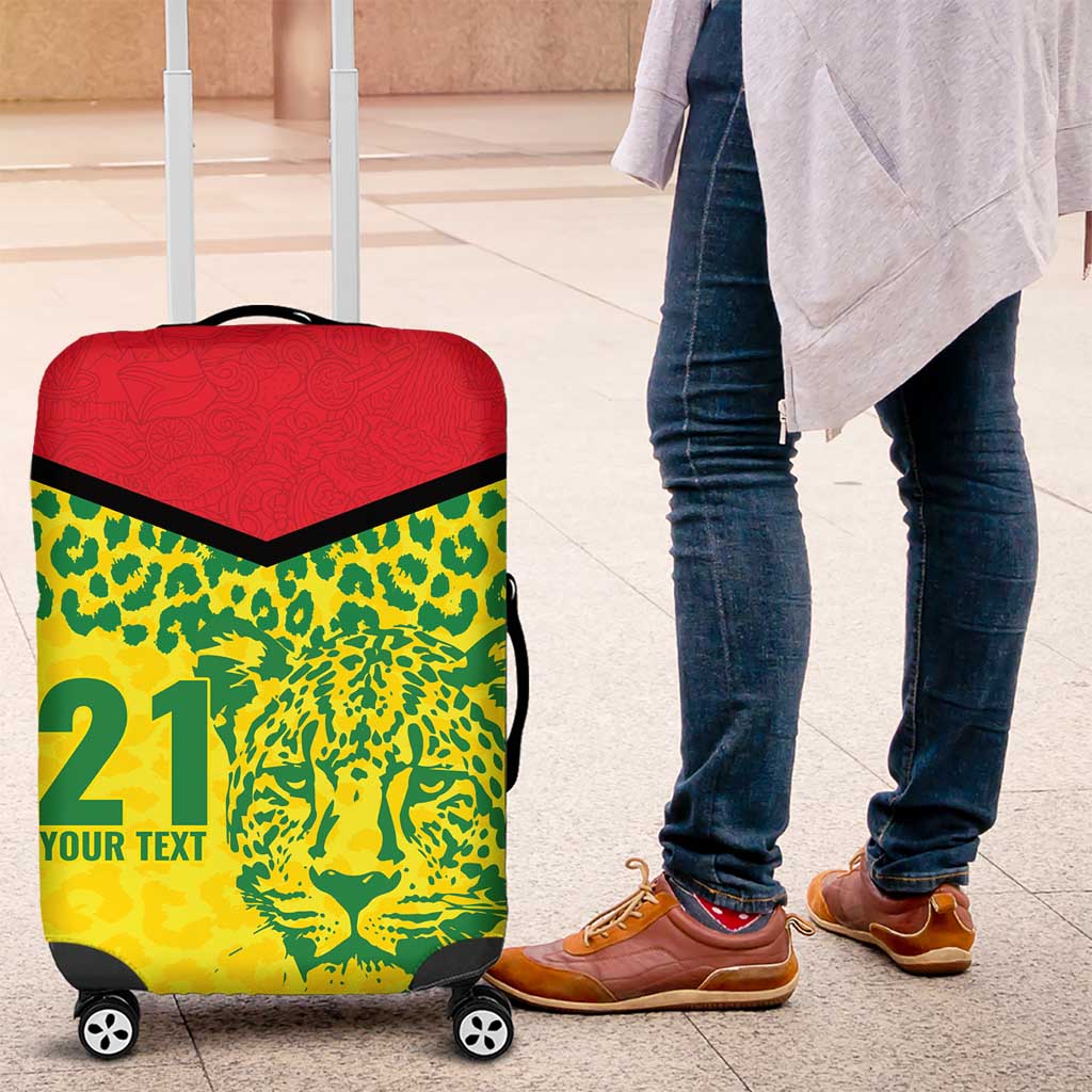 Custom Guyana Golden Jaguars Luggage Cover Heritage Flame Edition - Wonder Print Shop