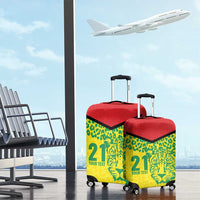 Custom Guyana Golden Jaguars Luggage Cover Heritage Flame Edition - Wonder Print Shop