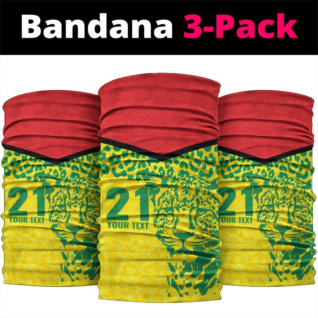 Custom Guyana Golden Jaguars Neck Gaiter Heritage Flame Edition - Wonder Print Shop