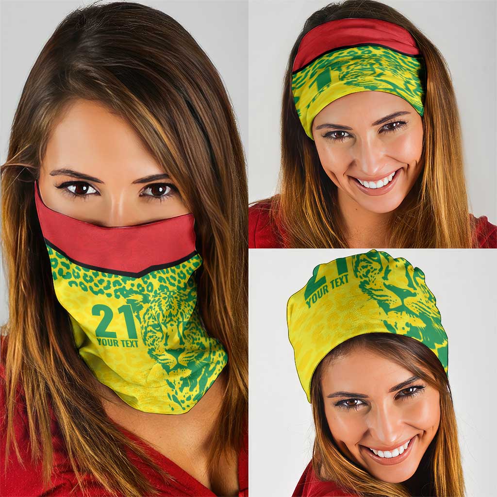 Custom Guyana Golden Jaguars Neck Gaiter Heritage Flame Edition - Wonder Print Shop