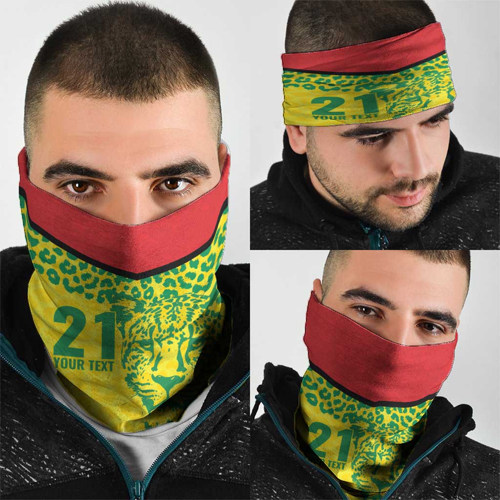 Custom Guyana Golden Jaguars Neck Gaiter Heritage Flame Edition - Wonder Print Shop