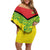 Custom Guyana Golden Jaguars Off Shoulder Short Dress Heritage Flame Edition - Wonder Print Shop