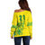 Custom Guyana Golden Jaguars Off Shoulder Sweater Heritage Flame Edition - Wonder Print Shop