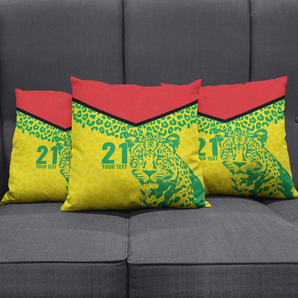 Custom Guyana Golden Jaguars Pillow Cover Heritage Flame Edition - Wonder Print Shop