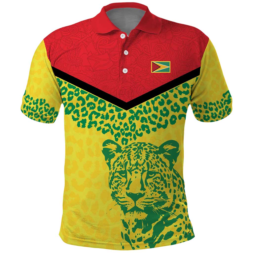 Custom Guyana Golden Jaguars Polo Shirt Heritage Flame Edition - Wonder Print Shop