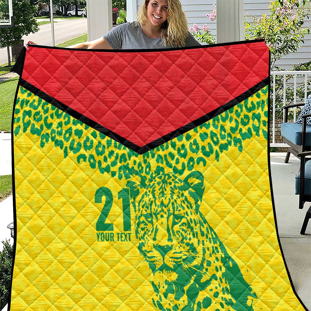 Custom Guyana Golden Jaguars Quilt Heritage Flame Edition - Wonder Print Shop