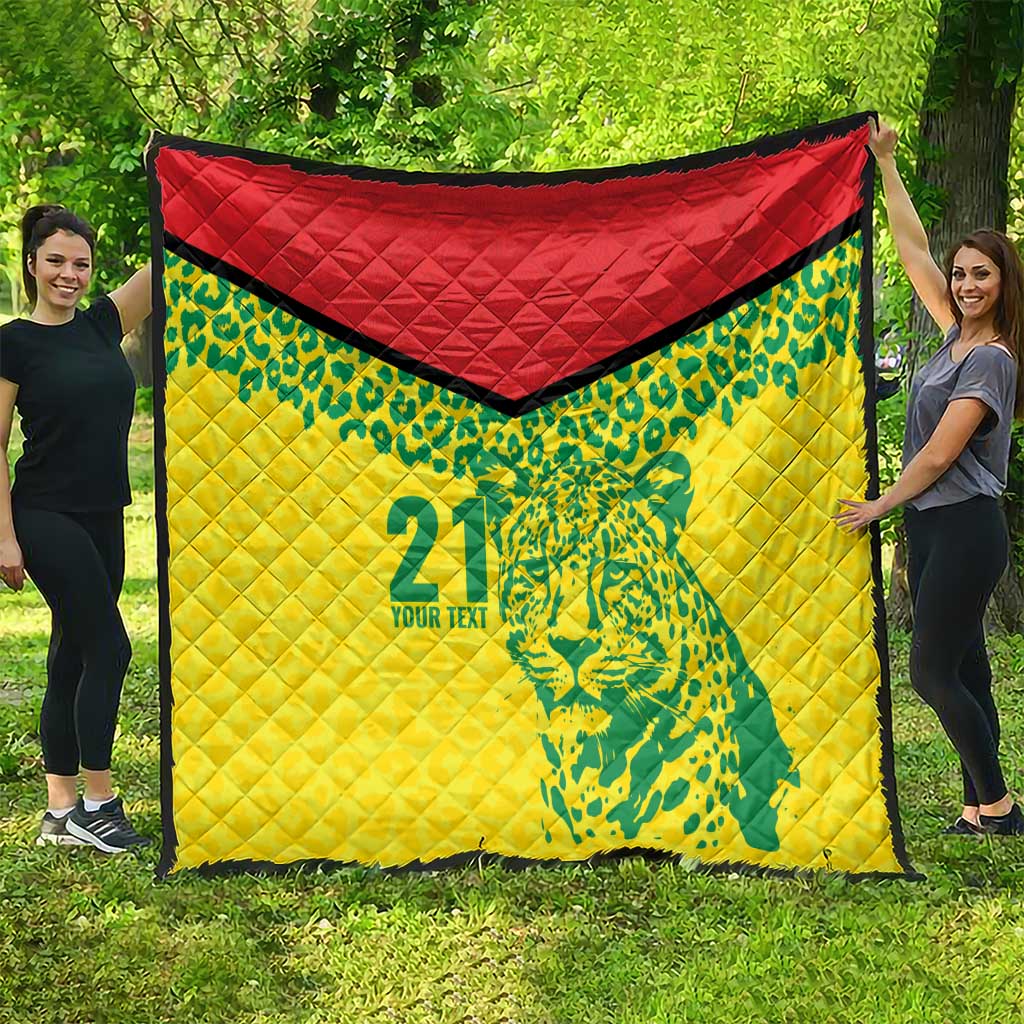 Custom Guyana Golden Jaguars Quilt Heritage Flame Edition - Wonder Print Shop