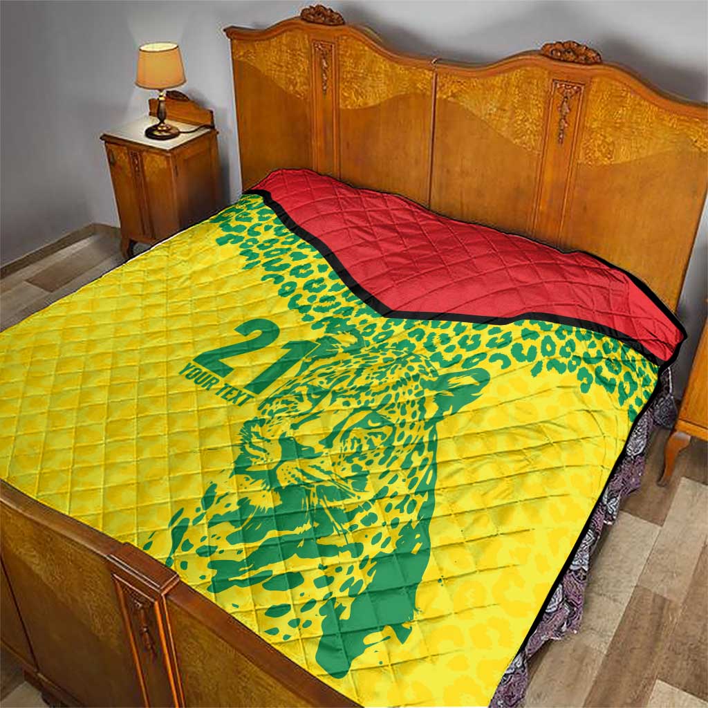 Custom Guyana Golden Jaguars Quilt Heritage Flame Edition - Wonder Print Shop