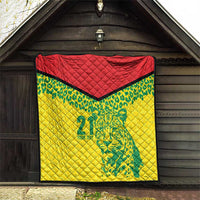 Custom Guyana Golden Jaguars Quilt Heritage Flame Edition - Wonder Print Shop