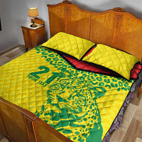 Custom Guyana Golden Jaguars Quilt Bed Set Heritage Flame Edition - Wonder Print Shop
