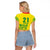 Custom Guyana Golden Jaguars Raglan Cropped T Shirt Heritage Flame Edition - Wonder Print Shop