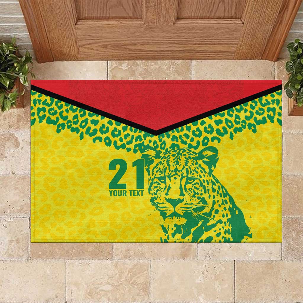 Custom Guyana Golden Jaguars Rubber Doormat Heritage Flame Edition - Wonder Print Shop