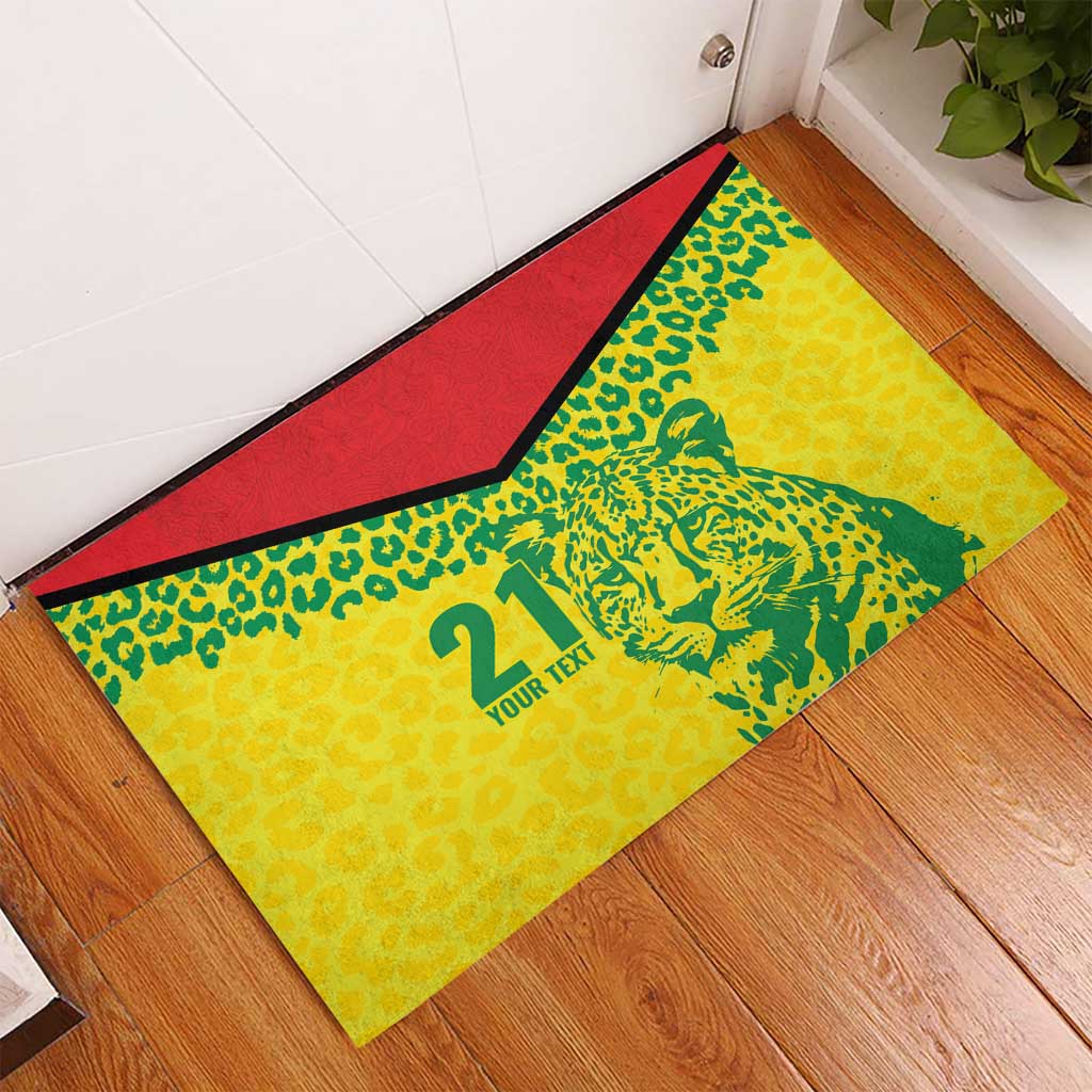 Custom Guyana Golden Jaguars Rubber Doormat Heritage Flame Edition - Wonder Print Shop