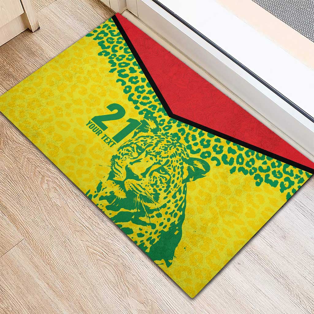Custom Guyana Golden Jaguars Rubber Doormat Heritage Flame Edition - Wonder Print Shop
