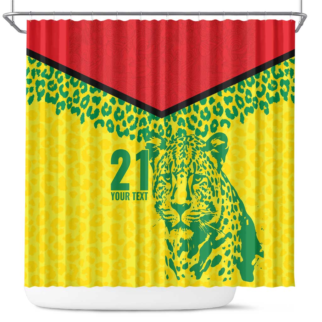 Custom Guyana Golden Jaguars Shower Curtain Heritage Flame Edition - Wonder Print Shop