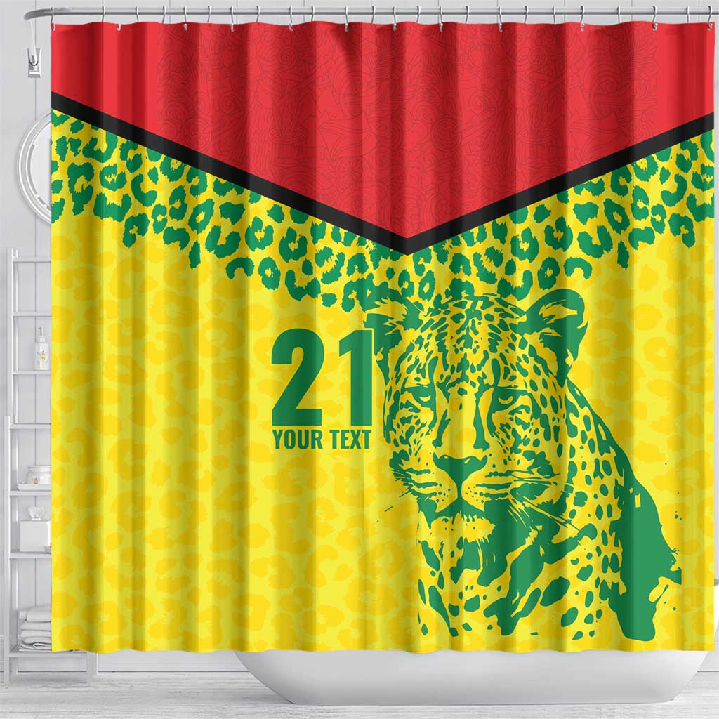Custom Guyana Golden Jaguars Shower Curtain Heritage Flame Edition - Wonder Print Shop