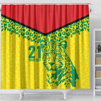 Custom Guyana Golden Jaguars Shower Curtain Heritage Flame Edition - Wonder Print Shop