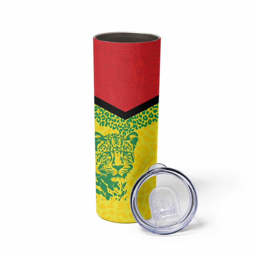 Custom Guyana Golden Jaguars Skinny Tumbler Heritage Flame Edition - Wonder Print Shop