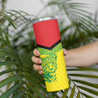 Custom Guyana Golden Jaguars Skinny Tumbler Heritage Flame Edition - Wonder Print Shop