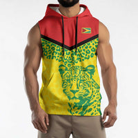 Custom Guyana Golden Jaguars Sleeveless Hoodie Heritage Flame Edition - Wonder Print Shop