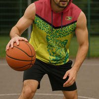 Custom Guyana Golden Jaguars Sleeveless Hoodie Heritage Flame Edition - Wonder Print Shop