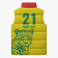 Custom Guyana Golden Jaguars Sleeveless Puffer Jacket Heritage Flame Edition - Wonder Print Shop