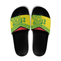 Custom Guyana Golden Jaguars Slide Sandals Heritage Flame Edition - Wonder Print Shop