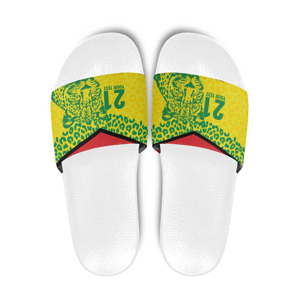 Custom Guyana Golden Jaguars Slide Sandals Heritage Flame Edition - Wonder Print Shop