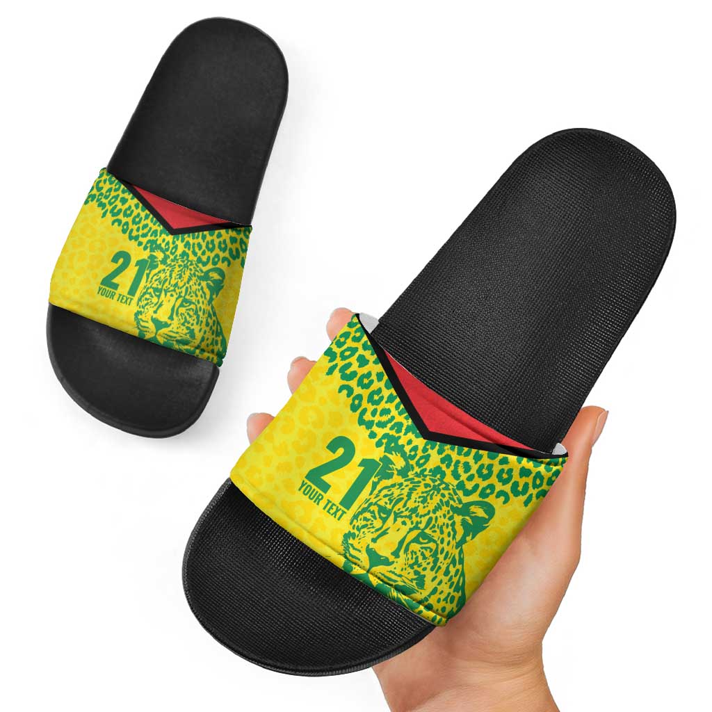 Custom Guyana Golden Jaguars Slide Sandals Heritage Flame Edition - Wonder Print Shop