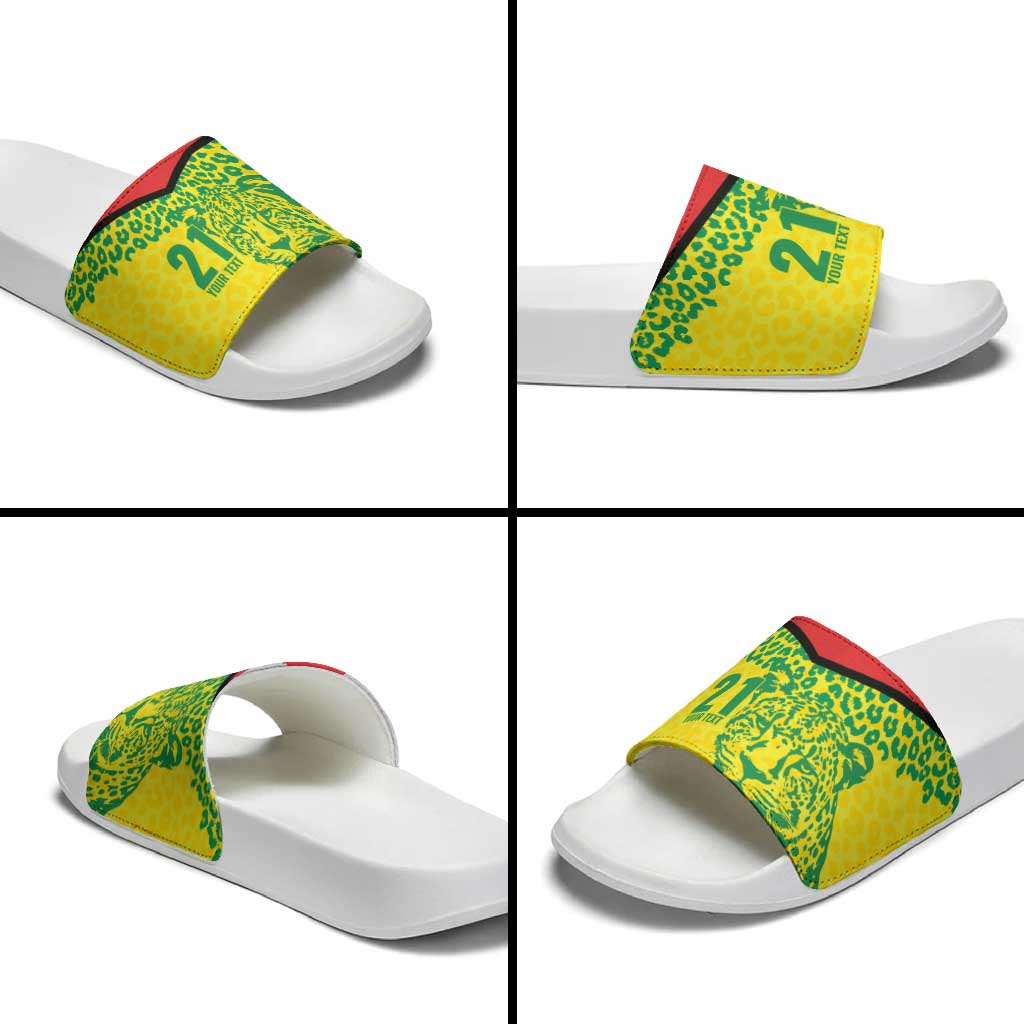 Custom Guyana Golden Jaguars Slide Sandals Heritage Flame Edition - Wonder Print Shop