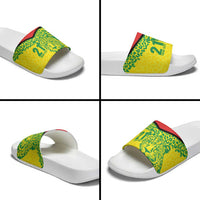 Custom Guyana Golden Jaguars Slide Sandals Heritage Flame Edition - Wonder Print Shop